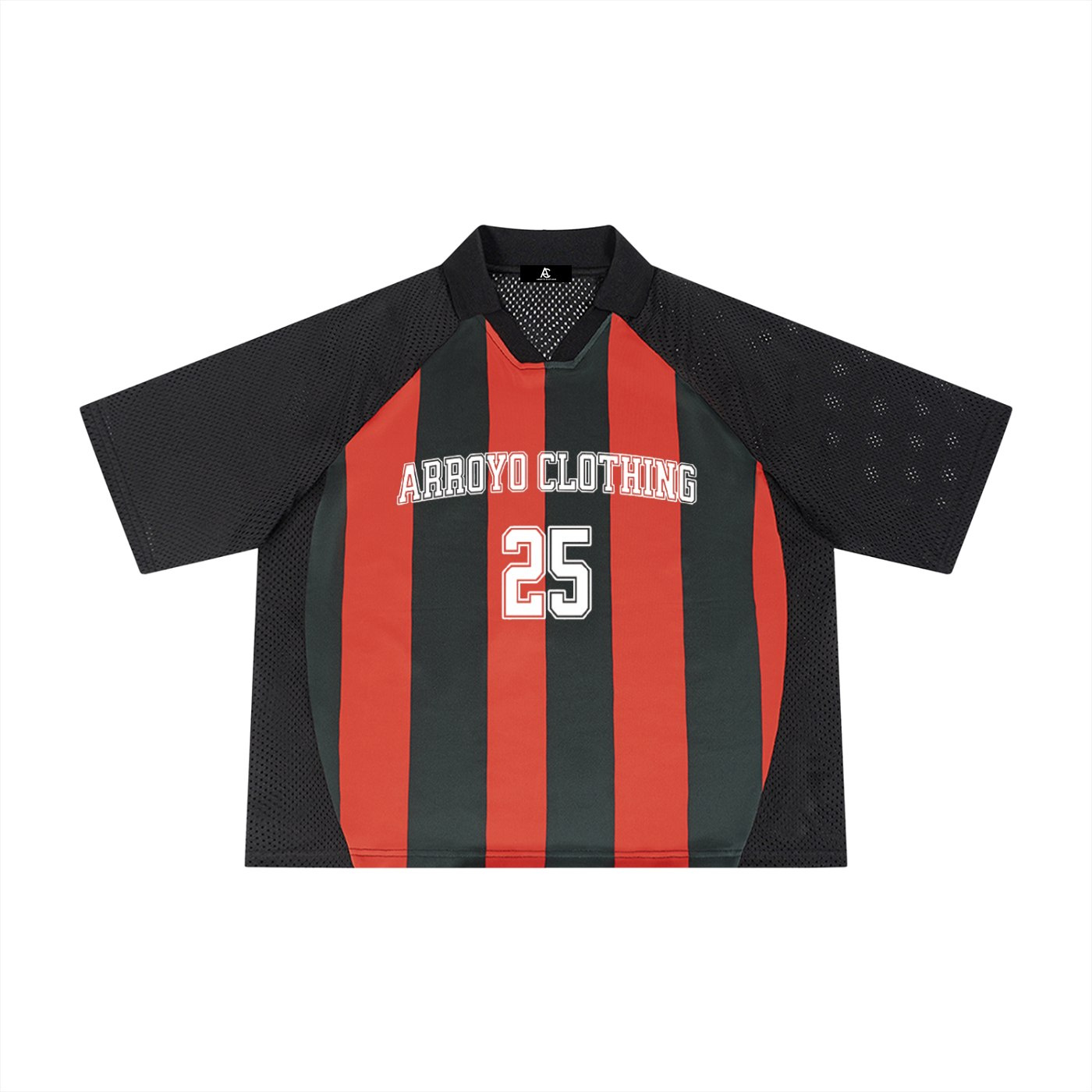 ARROYOCLOTHING EST 25 STRIPED MESH BOXY JERSEY
