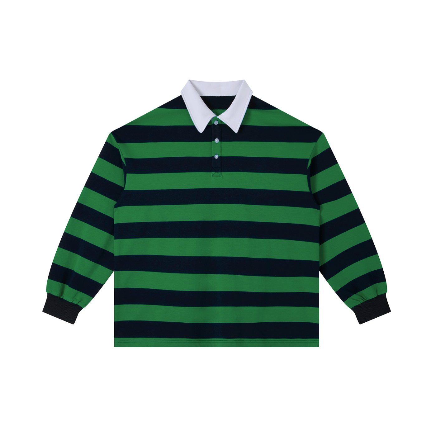BLANK STRIPED LONGSLEEVE POLO