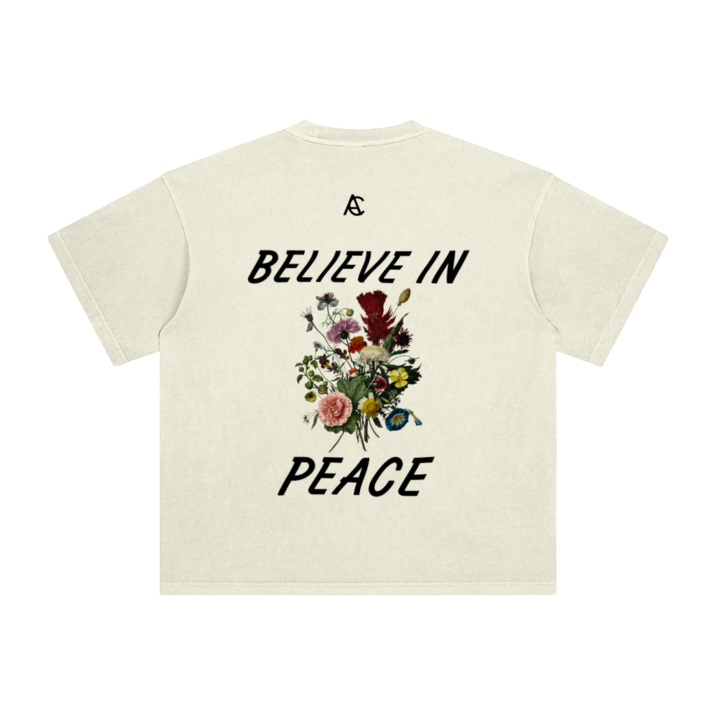 ENZYME WASHED BELIEVE IN PEACE TEE