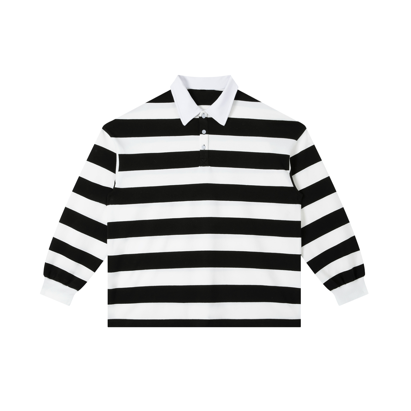 BLANK STRIPED LONGSLEEVE POLO