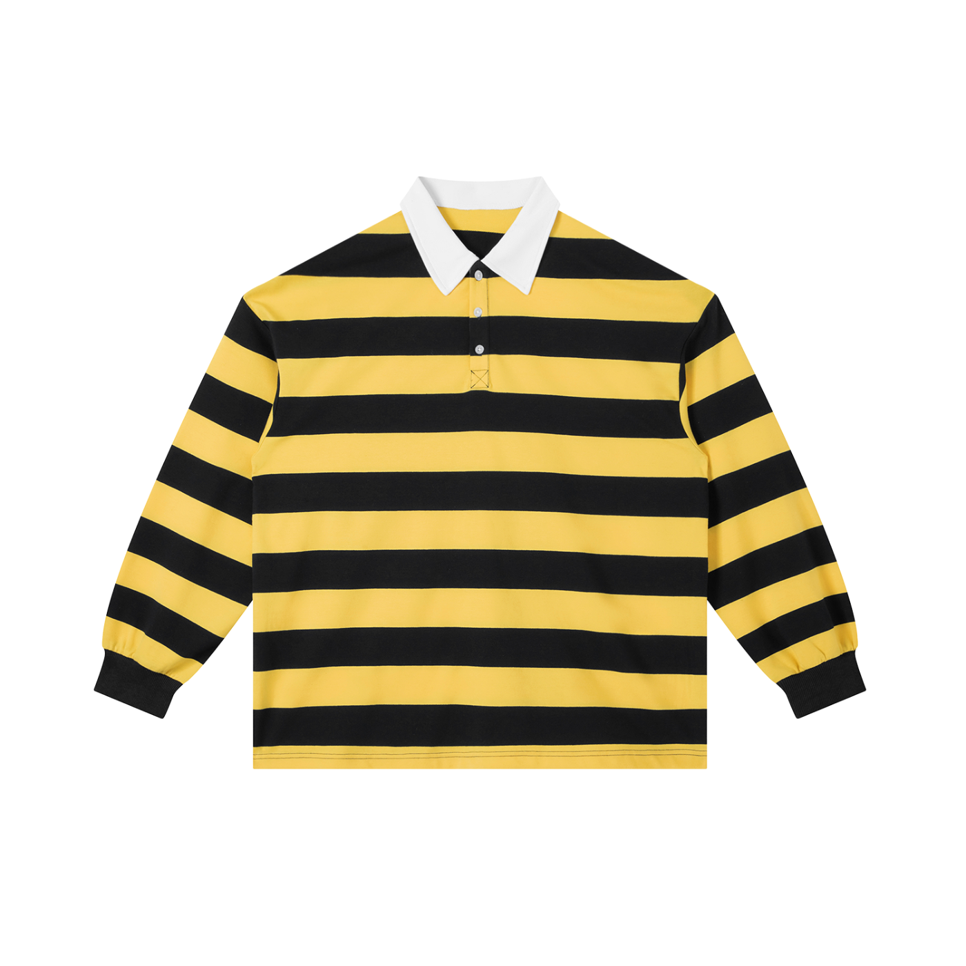 BLANK STRIPED LONGSLEEVE POLO