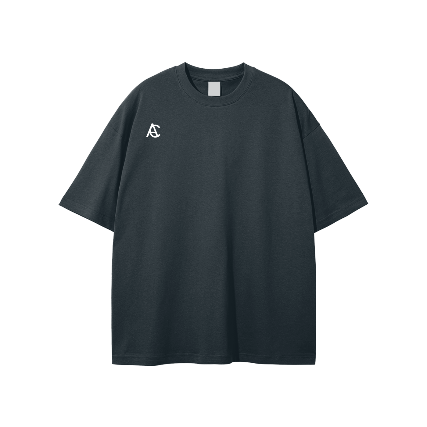 Dark colored classic tee with white logo