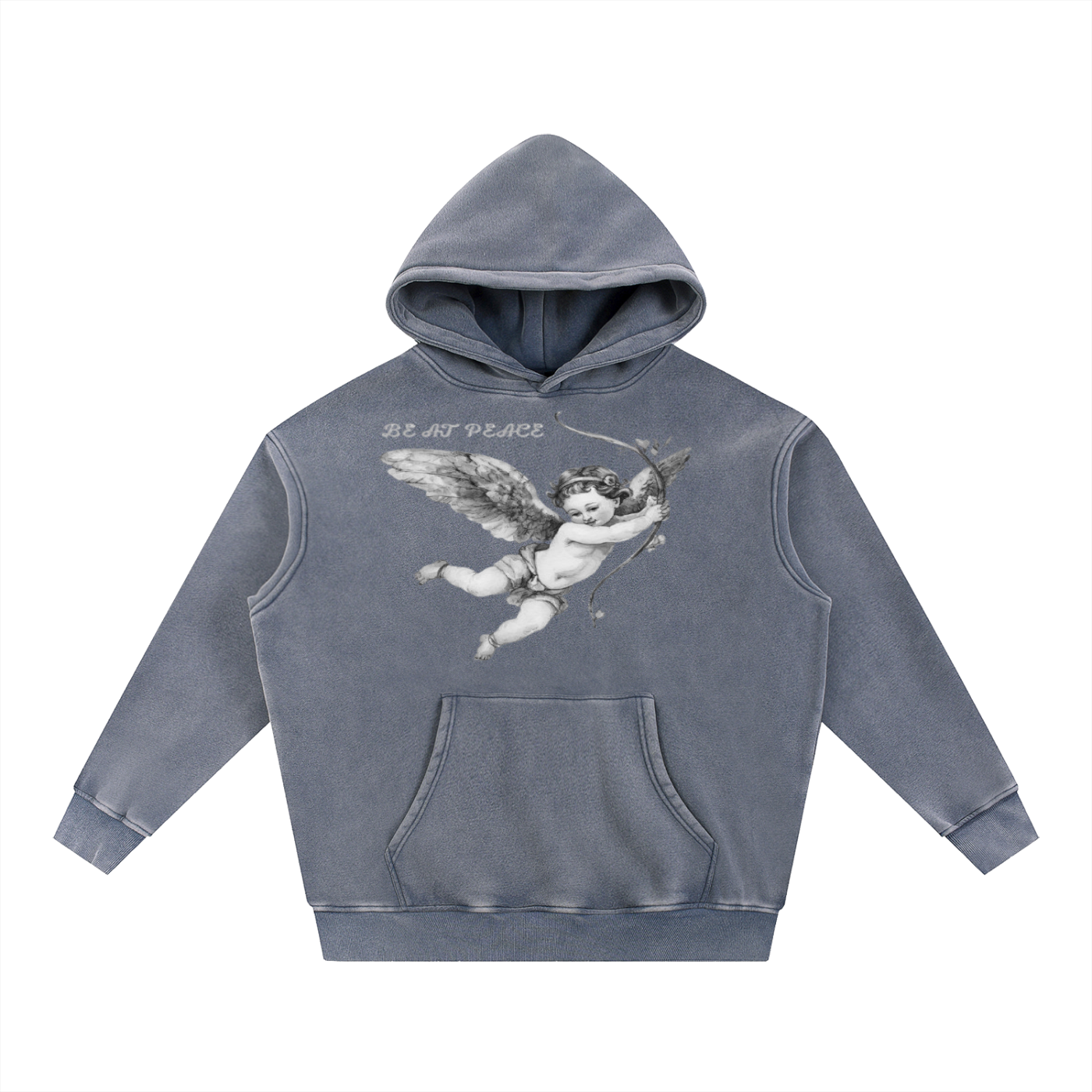 OVERSIZED SNOW WASH BE AT PEACE HOODIE