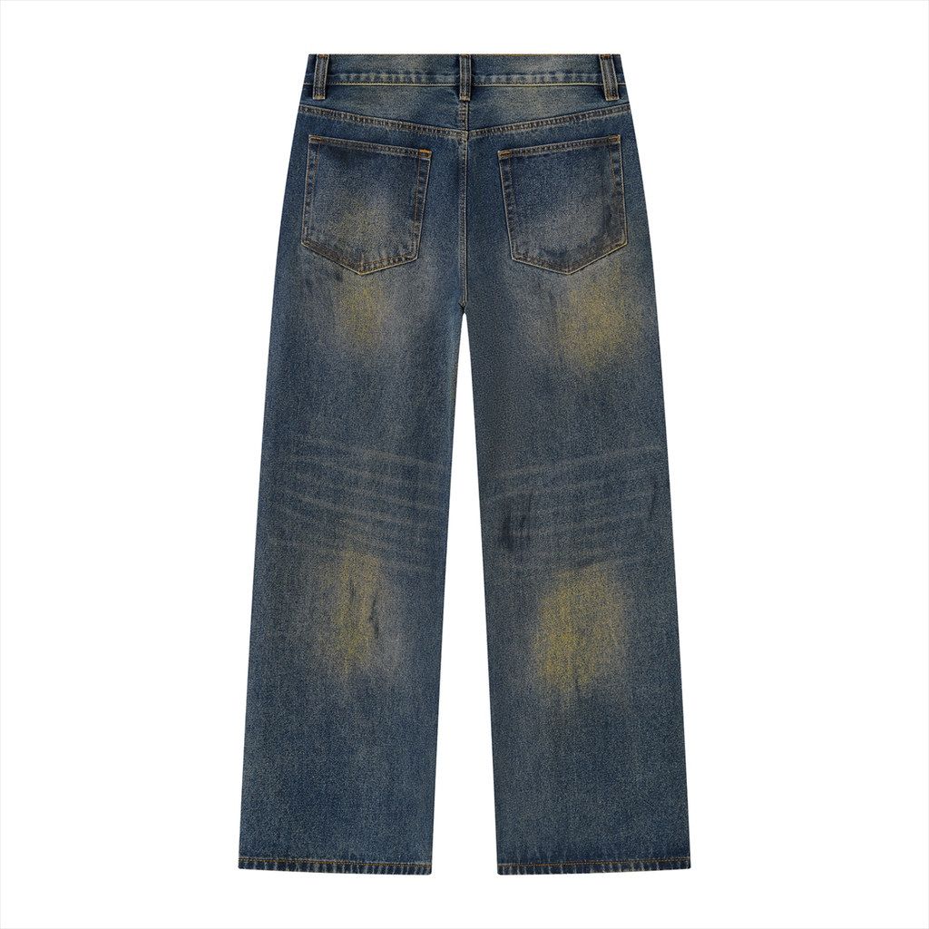 VINTAGE WASH WIDE LEG JEANS