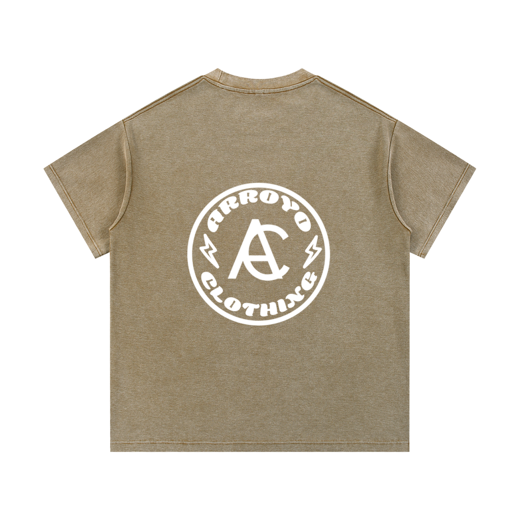 AC CIRCLE DESIGN WAFFLE KNIT SHIRT