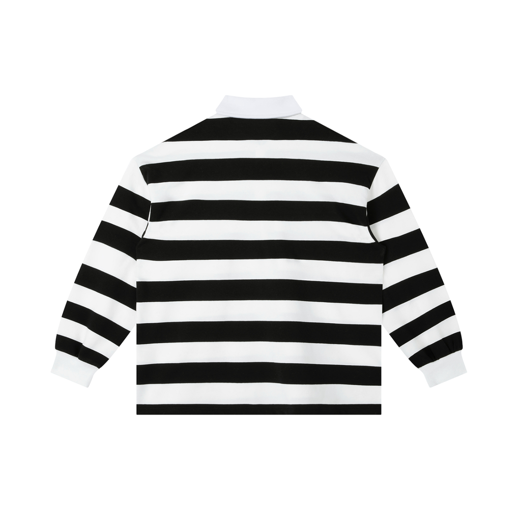 BLANK STRIPED LONGSLEEVE POLO