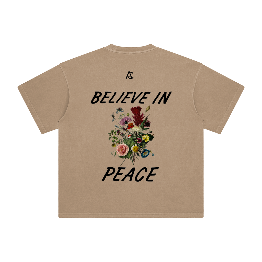 ENZYME WASHED BELIEVE IN PEACE TEE