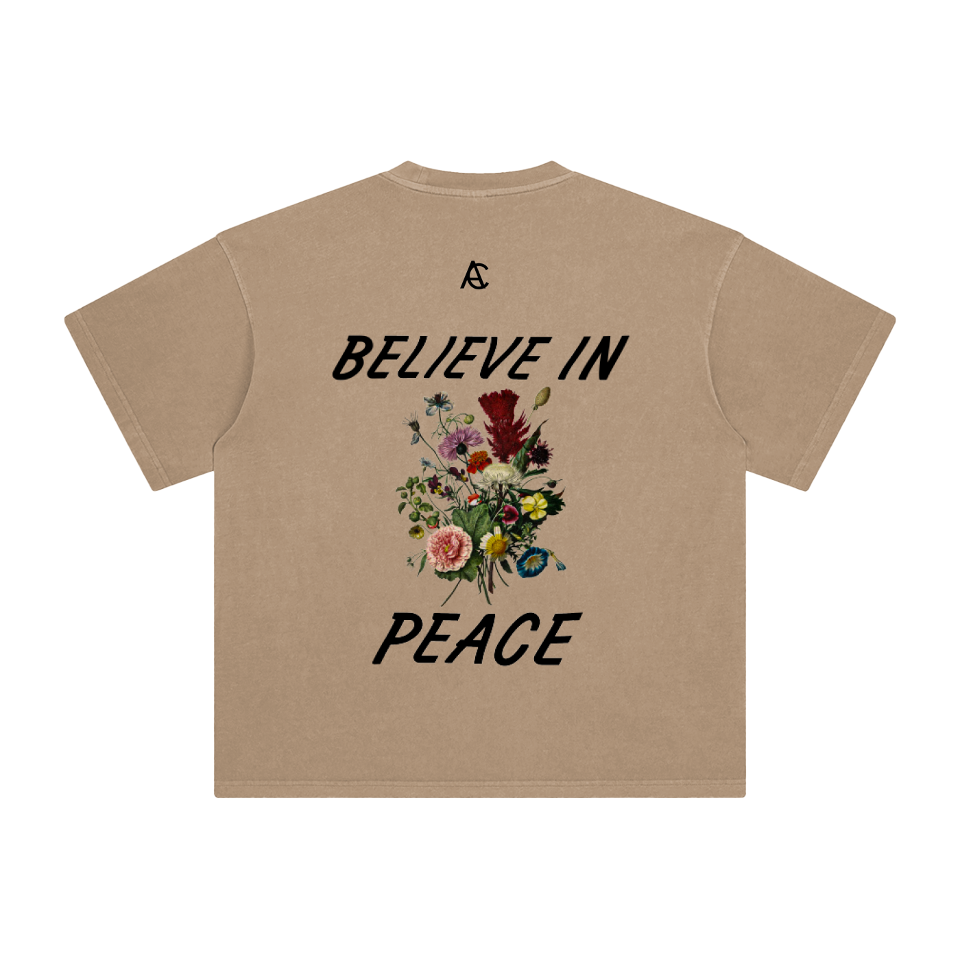 ENZYME WASHED BELIEVE IN PEACE TEE