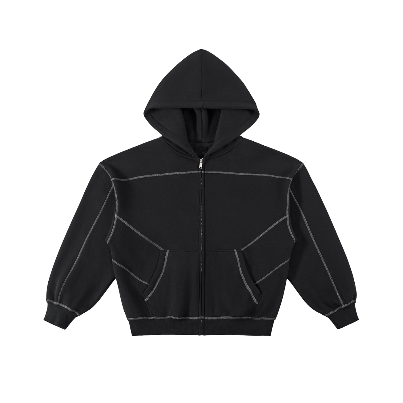 CONTRAST STITCHED CONFIDENCE BOXY ZIP UP. SIZE UP FOR A MORE TTS FIT