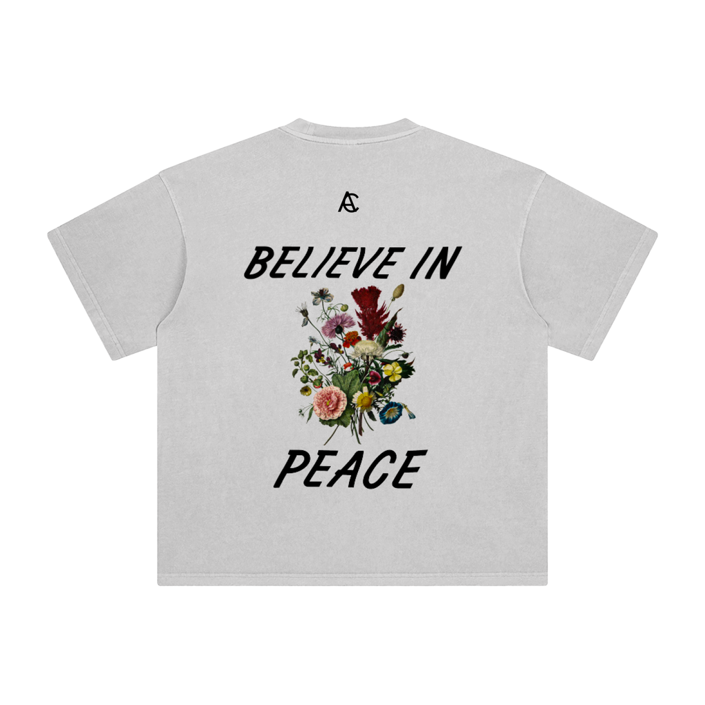 ENZYME WASHED BELIEVE IN PEACE TEE