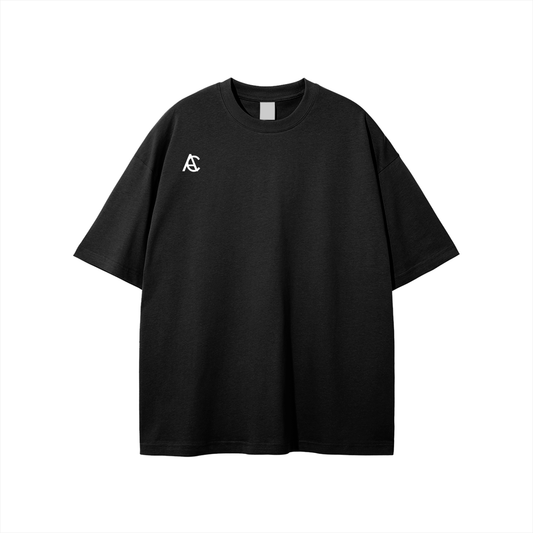 Dark colored classic tee with white logo