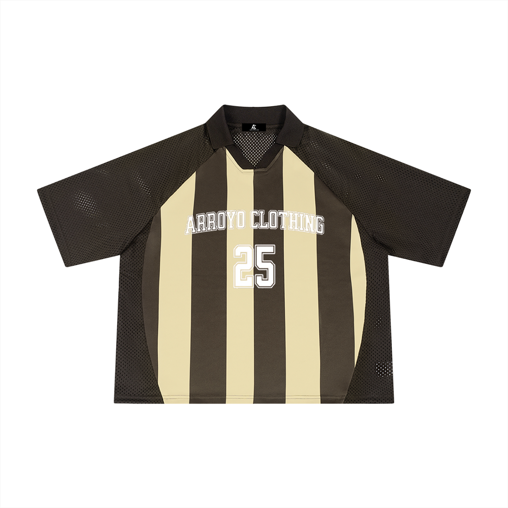 ARROYOCLOTHING EST 25 STRIPED MESH BOXY JERSEY