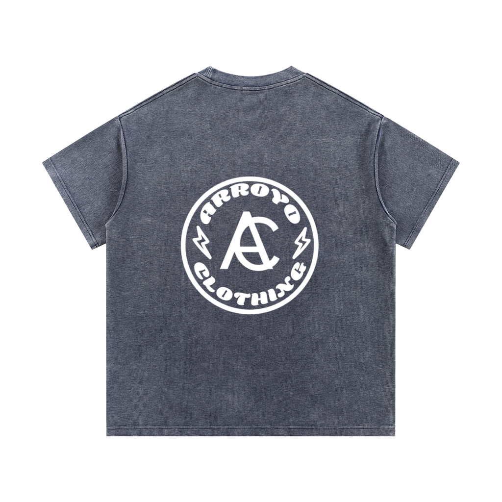 AC CIRCLE DESIGN WAFFLE KNIT SHIRT